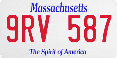 MA license plate 9RV587
