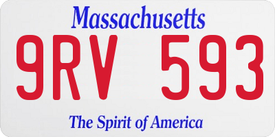 MA license plate 9RV593