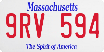 MA license plate 9RV594