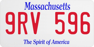 MA license plate 9RV596