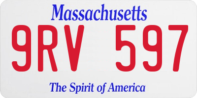 MA license plate 9RV597