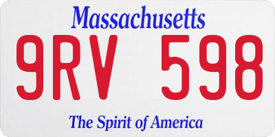 MA license plate 9RV598
