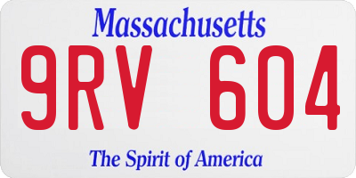 MA license plate 9RV604