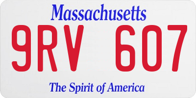 MA license plate 9RV607