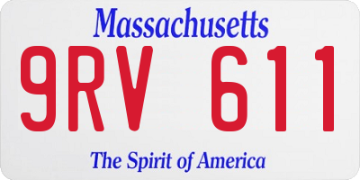 MA license plate 9RV611