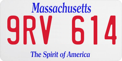 MA license plate 9RV614