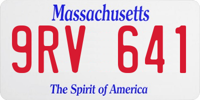 MA license plate 9RV641