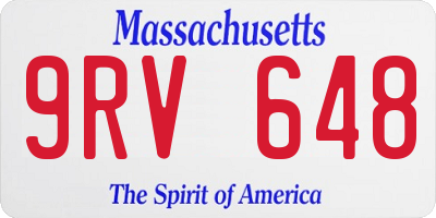 MA license plate 9RV648