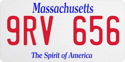MA license plate 9RV656