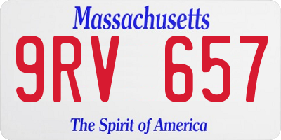 MA license plate 9RV657