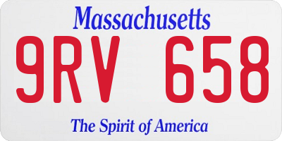 MA license plate 9RV658