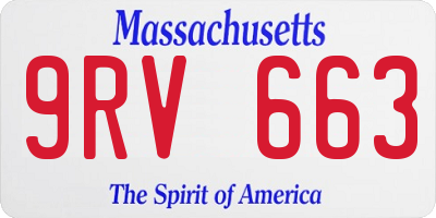 MA license plate 9RV663