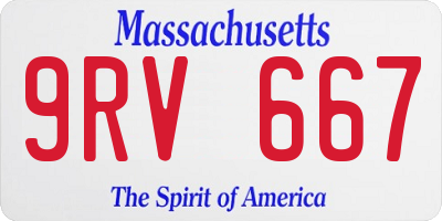 MA license plate 9RV667