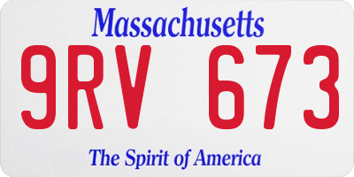MA license plate 9RV673
