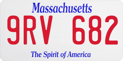 MA license plate 9RV682