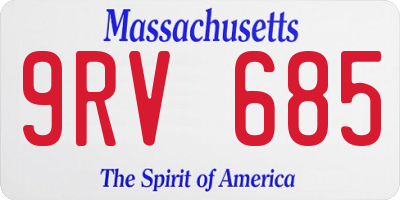 MA license plate 9RV685