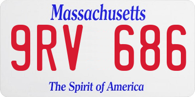 MA license plate 9RV686