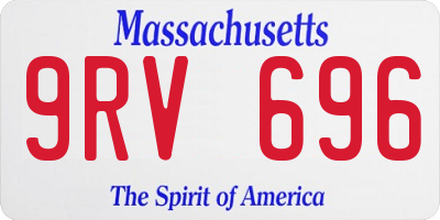 MA license plate 9RV696