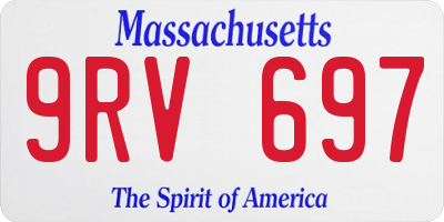 MA license plate 9RV697