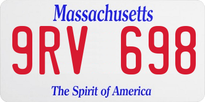 MA license plate 9RV698