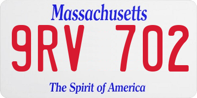 MA license plate 9RV702