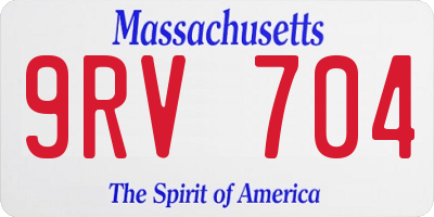 MA license plate 9RV704