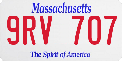 MA license plate 9RV707