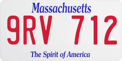 MA license plate 9RV712