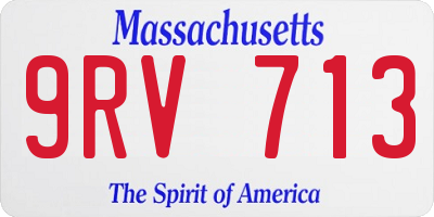 MA license plate 9RV713