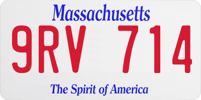 MA license plate 9RV714