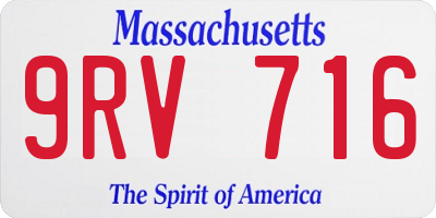 MA license plate 9RV716