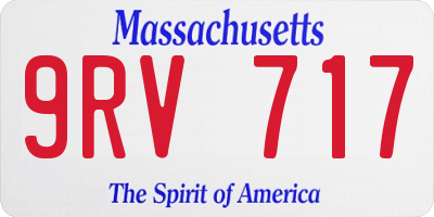 MA license plate 9RV717