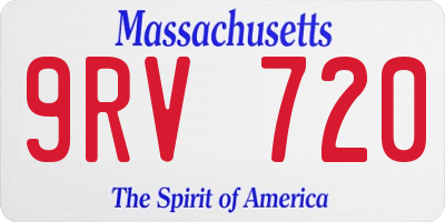 MA license plate 9RV720