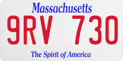 MA license plate 9RV730