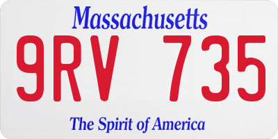 MA license plate 9RV735