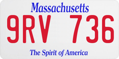 MA license plate 9RV736