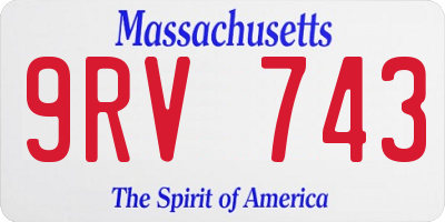 MA license plate 9RV743