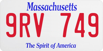 MA license plate 9RV749