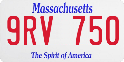 MA license plate 9RV750