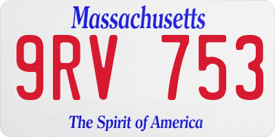 MA license plate 9RV753