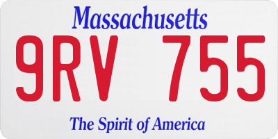 MA license plate 9RV755
