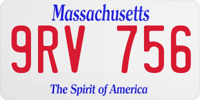 MA license plate 9RV756
