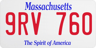 MA license plate 9RV760