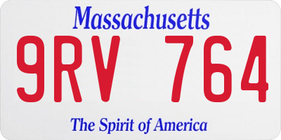 MA license plate 9RV764