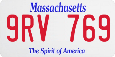 MA license plate 9RV769