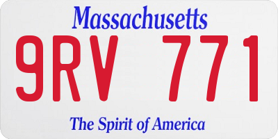 MA license plate 9RV771