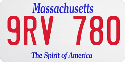 MA license plate 9RV780