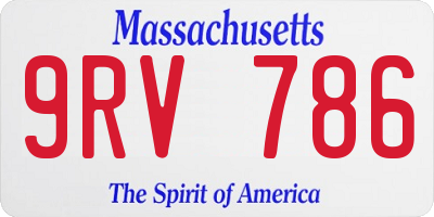 MA license plate 9RV786