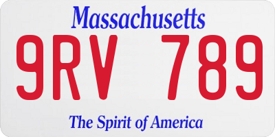 MA license plate 9RV789
