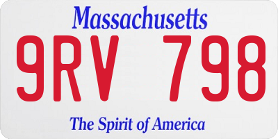 MA license plate 9RV798